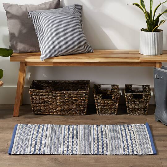 DII® French Blue Dobby Stripe Hand-Loomed Rug, 2ft. x 3ft.